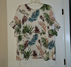 SHEIN Multicolor Leaf Print Blouse